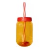 Termo Cilindro Jar Reusable Termo Neón Popote 50 Piezas 500ml