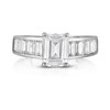 Chamonix jewelry Womens Silver Plated Emerald Cut Style Engagement Ring-