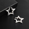 ALEXCRAFT Sterling Silver Star Hoop Earrings 27mm Star Earrings Star