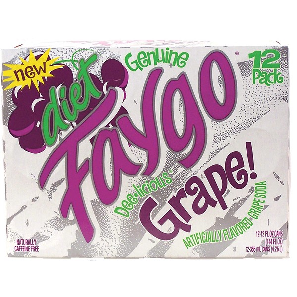 Faygo diet grape flavor soda, 12-fl. oz. cans 12-pack Suitcase