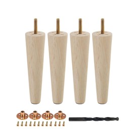 Architectural Products by Outwater 6 in. x 1-9/16 in. Mid-Century Unfinished Hardwood Round Taper Leg (4-Pack)