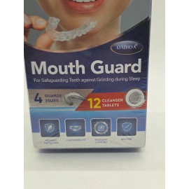 Dabida Grinding Mouth Guard for Sleep 4 Pieces & 12 Cleanser Tablets New - Exp-11/2026
