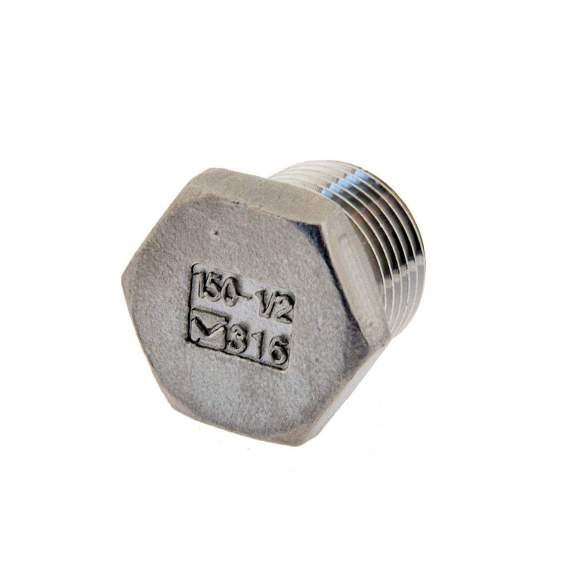High-pressure sealing plug with external hexagonal NPT 1/8 inch, galvanised