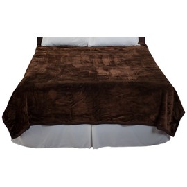 Bedford Home Coffee Solid Soft Heavy Thick Plush Mink Blanket 8 Pound, 81 inches x 91 inches