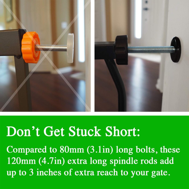 Baby Gate Guru Extra Long M8 (8mm) Spindle Rods for