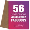 Fabulously Funny 56th Birthday Card for Women - Absolutely Fabulous