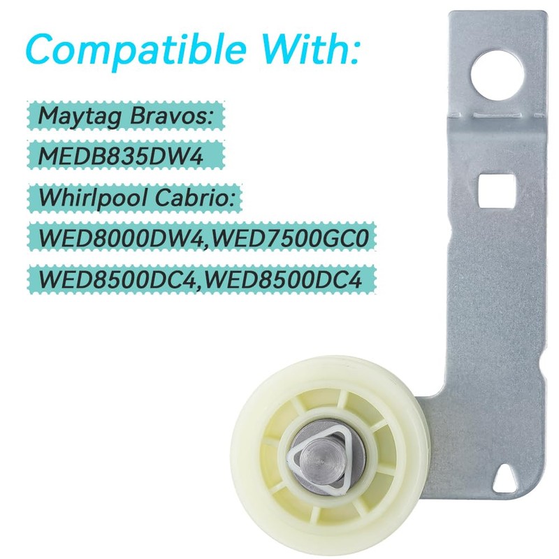 Dyer Idler Pulley for May-tag Bravos MEDB835DW4, Whirl-pool Cabrio WED8000DW4,
