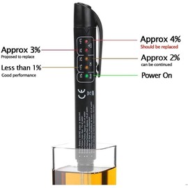 Probador De Líquido De Líquido De Frenos Comprobador de Líquido de Frenos Lápiz Líquido de Frenos líquido probador Pluma Auto Freno Aceite analizador de Humedad con Indicadores LED para DOT3 DOT4 DOT5
