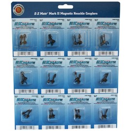 Bachmann Trains - E-Z MATE MARK II COUPLERS - MAGNETIC KNUCKLE COUPLERS with METAL COIL SPRING - OVER SHANK - MEDIUM (12 pair/card) - HO Scale