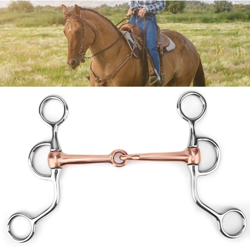 Horse Chew, Stainless Steel Training Bit, Copper Jointed Crescent Bit