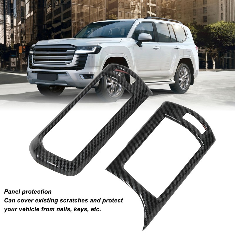 2pcs Air Conditioner Vent Outlet Trim Cover Carbon Fiber Interior