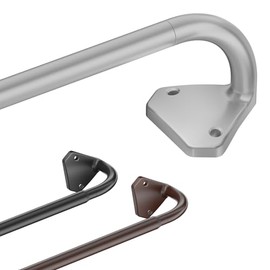 Barras de cortina opacas ajustables que no se oxidan, barra de cortina de 5/8 pulgadas de diámetro para ventanas, ideal para recámara, exterior (30-60 pulgadas, plateado)