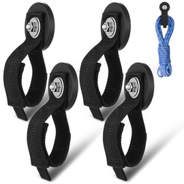 Lemecima 4 Pcs Heavy Duty Magnetic Hook, Magnetic-Tool-Holder, Magnetic Garage Hooks, Extension Cord Strap for Cable, Rope, Wire Storage in Garage,Workshop,RV,Pick-up(Dia.2.59")