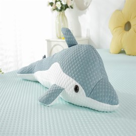 Cuddly Toy Dolphin Plush Toys Hug Pillow, Dolphin Figure Plush Cushion Cool Pellet Plush Toy Dolls, Super Soft Stuffed Toy, Dolphin Sea Animal Plush Toy, Summer Cool Cushion (70 cm, Blue)