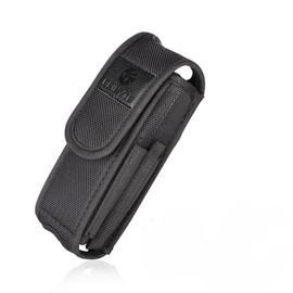 Brinyte Tactical Flashlight Pouch Holster, Rotatable Flashlight Holder Belt Clip Tactical Torch Carry Case with 360 Degree Reel Clip,Compatible for Brinyte PT16 Tactical Light