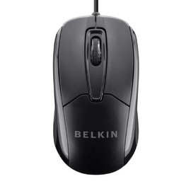 Belkin 3-Button Wired Computer Mouse - Ambidextrous, Ergonomic Mouse With 5-Foot USB-A Cord - 800 DPI Wired Mouse With Mouse Wheel Compatible with PCs, Macs, Desktops and Laptops - Black