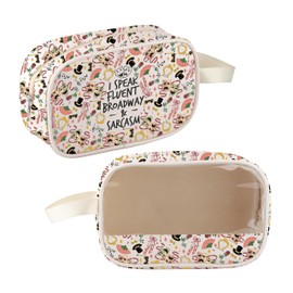 CMNIM Theater Gifts Musical Theatre Clear Makeup Cosmetic Bag I Speak Fluent Broadway and Sarcasm Opera Thespian Gift for Fan, 2578 I Speak..Bag