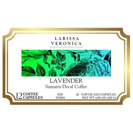 Lavender Sumatra Decaf Coffee (Single Serve K-Cup Pods) (Gourmet, Naturally Flavored, Whole Coffee Beans) (12 pods, ZIN: 573294)
