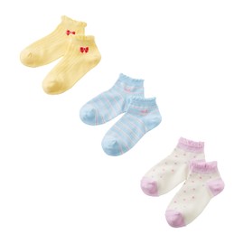 Miki House 14-9655-497 Low Cut Socks Pack Socks, Set of 3, Sneaker Socks, Boys, Girls, Baby, Kids, Children's Clothes, Kindergarten Commuting to School, Pink