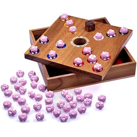 Logoplay Pig Hole Big Hole Wooden Game, Dice Game / Board Game made of Wood (German Language Version)