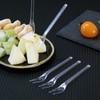 Chenshuo,Disposable Plastic Fruit Forks, Exquisite Appetizer Forks Dessert Cocktail Forks
