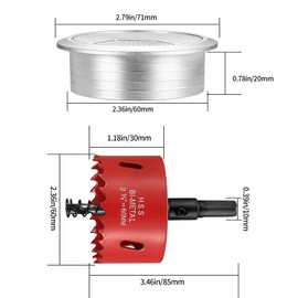 10-Pack Cable Grommet Desk, Cable Pass-Through, 60mm Plastic Cable Cover with 1 x Hole Saw, Cable Outlet Round Table Grommet for Office Worktops Desk (silver)