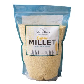 Whole Organic Hulled Millet Seed - 5lb Millet Organic Whole Grain Seed- Gluten-Free Grain for Porridge, Salads, Fruits - Non-GMO Packed w/proteins, fiber, & more