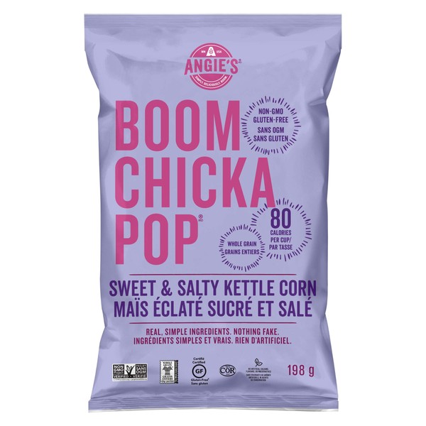 Angie’s BOOMCHICKAPOP® | Non GMO | Gluten Free | Vegan |Ready-to-Eat Popcorn - Sweet & Salty Kettle Corn (198g, 1 Count)