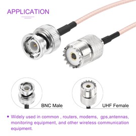 DMiotech 2 Pcs RG316 Coaxial Cable 6" BNC Male to UHF SO239 Female Connectors Adapter 50 Ohm Antenna Extension Cable for Router Antenna Analyzer GPS LAN Common Devices