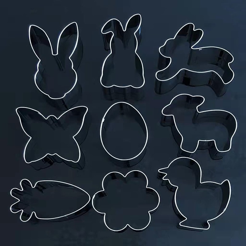 Easter Cookie Cutter Set of 9 Rabbit Egg Flower Butterfly