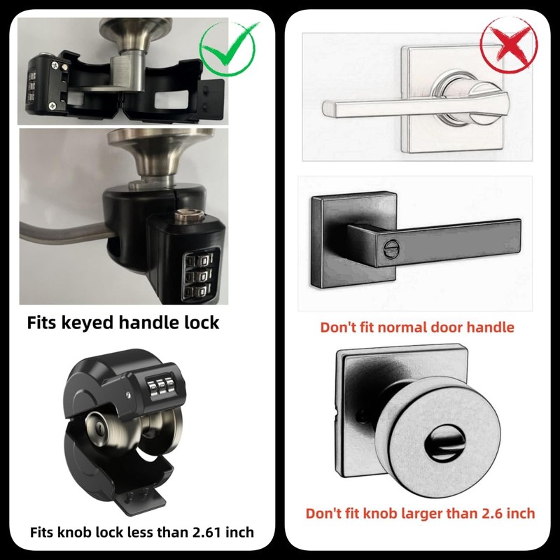 Keyed Door Handle Lockout Device Cover with Code to Disable