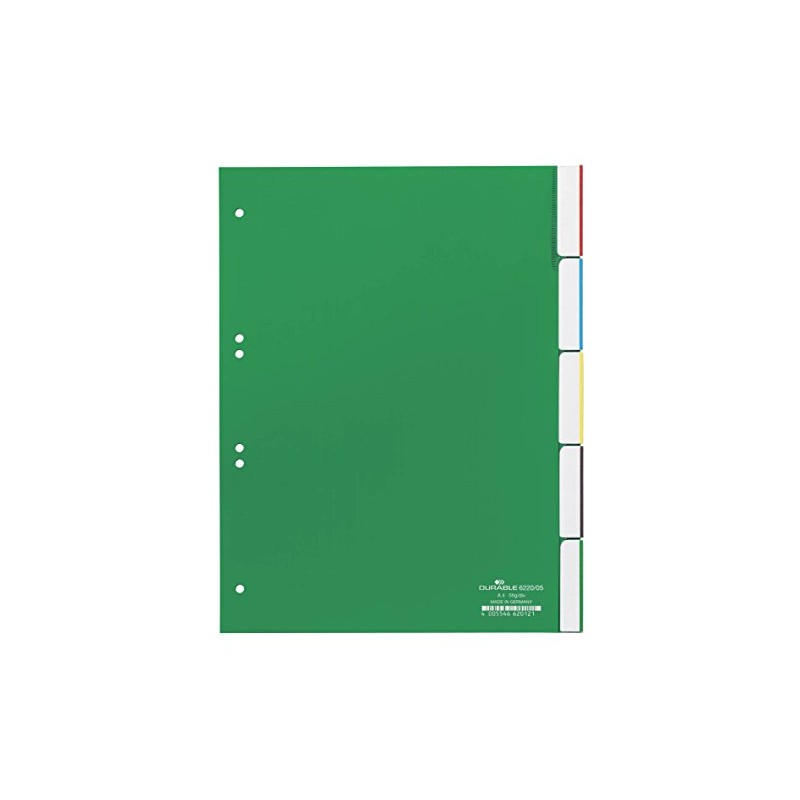DURABLE 6220 Plastic Index Polypropylene; thickness 0,12 MM 5–Piece