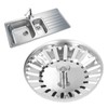 Kitchen Sink Strainer, Stainless Steel Sink Drain Basket with Rubber