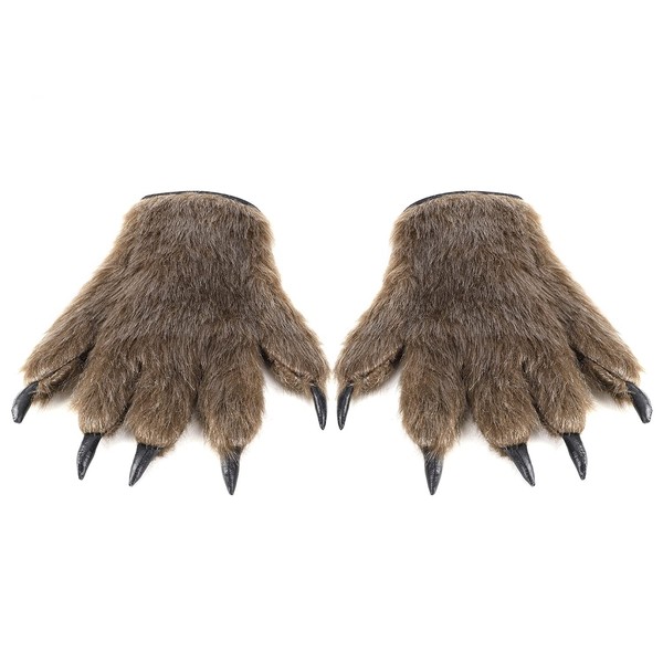 Hairy Hands Animal Furry Claw Paw Gloves Werewolf Wolf Bear Monster Easter Halloween Costume Accessories Cosplay Festival Carnival Party Props Claw Gloves for Kids Adults