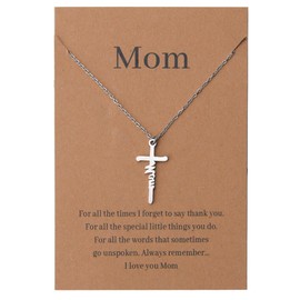 Mothers Day Gifts for Mom Cross Necklace for Women Mom Birthday Christmas Gift for Mother Mommy from Daughter Son Women Religious Gifts for Women Christian Necklaces
