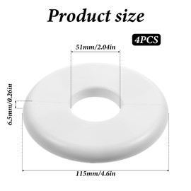4Pcs Round Wall Split Flange Buckle Design Plumbing Cover Plates Self-Adhesive ABS Faucet Escutcheons for Kitchen, Bathroom, Balcony Pipes(Inner diameter 51mm)