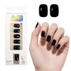 ONPRESS 24 Uñas Postizas Cuadradas Cortas Negras A Presión, Con