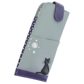 Mala Leather Midnight Collection 5152_35 Soft Leather Glasses Case, Grey, One Size, gray