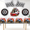 Shark Racing Eco-friendly Paper Tablecloth Helmet Tire Wheels Black and