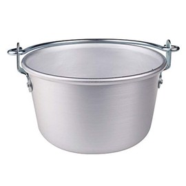 Pentole Agnelli FAMA4420 Kessel mit Griff Bogen und Saum aus Aluminium für Polenta BLTF 20 cm, Silber