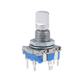 sourcing map 360 Degree Rotary Encoders Code Switch Digital EC11 7 Pins 8 mm D-Shaft Pack of 10