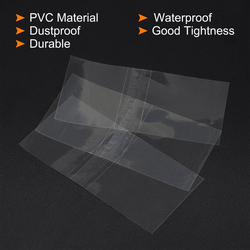 PATIKIL 250pcs 69x35mm Perforated Shrink Bands PVC Heat Shrink Wrap