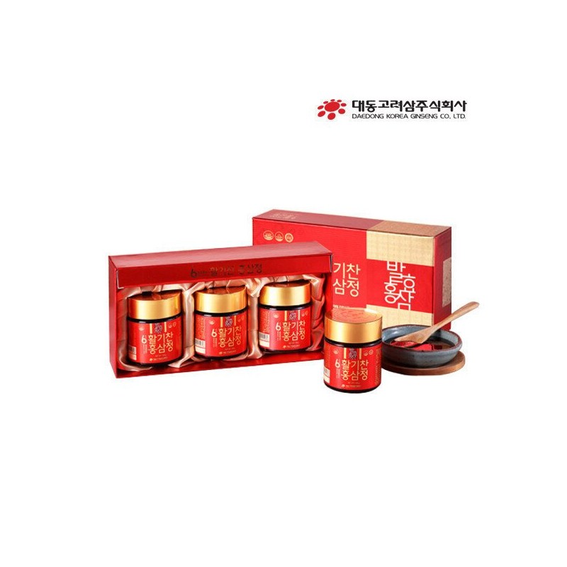 (본사직영) 6년근 발효홍삼 농축액 함유 활기찬 홍삼정(100g x 3병) 건강기능식품