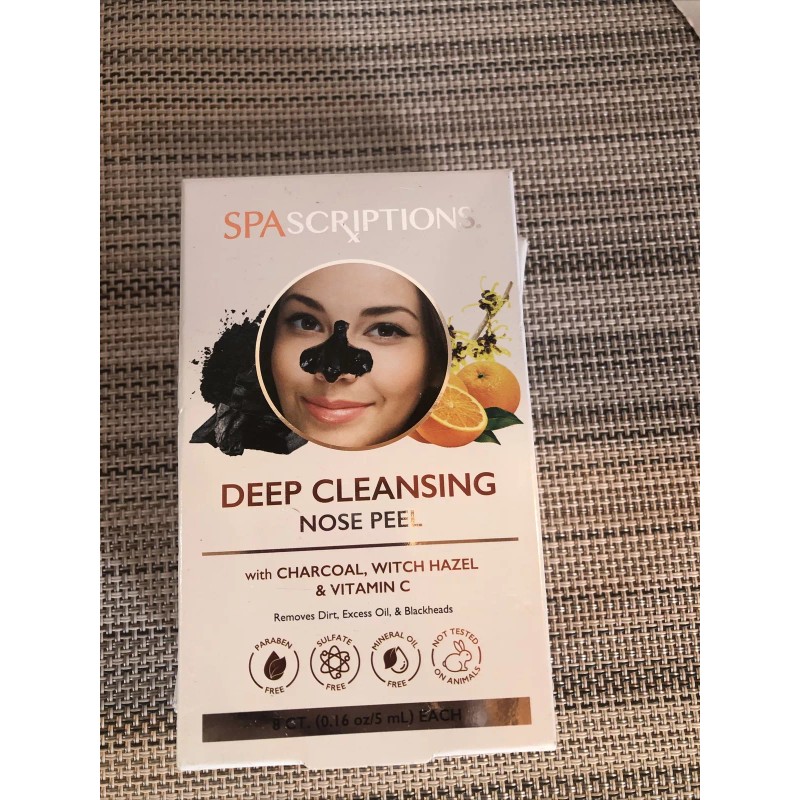 Spascriptions 2 Pack Deep Cleansing Nose Peel Charcoal, Witch Hazel