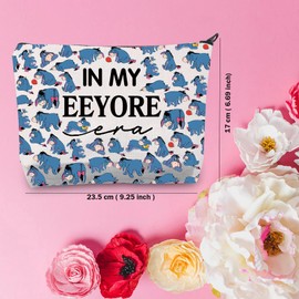 TSOTMO Eeyore Merch Donkey Gift Cartoon Donkey Makeup Bag for Donkey Lovers Donkey Kawaii Zipper Pouch for WDW (Donkey Bag)