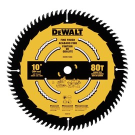 DEWALT Table Saw Blade, 10 inch, 80 Tooth, Fine Finish, Ultra Sharp Carbide (DWA11080)