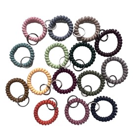 Versatile Stretchable Wrist Coil Key Holder for Sauna, Gym, Pool, and ID Badge – Outdoor Sports Accessory (Assorted Set of 15 Pieces)