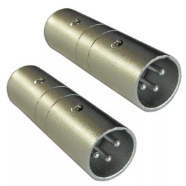 YOVUS NEW 2 pack 3pin XLR m to m MALE mic microphone cable cord adapter coupler joiner