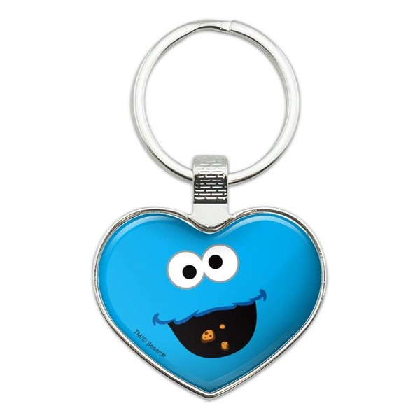 GRAPHICS & MORE Sesame Street Cookie Monster Face Keychain Heart
