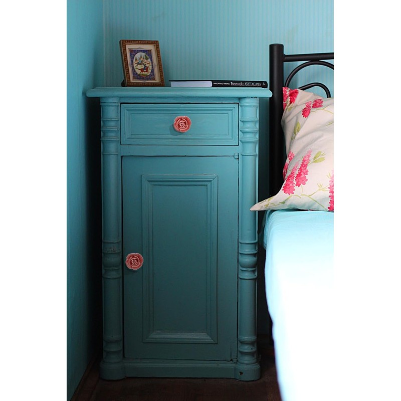 Savagrow 4pcs Rose Flower Ceramic Knobs Cabinet Drawer Knobs Rose